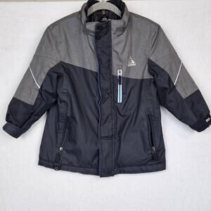 Gerry Full Zip Hooded Jacket Boys XS-5/6 Black Gray Long Sleeve Outdoor 117732